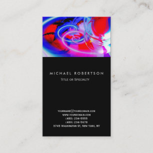 Black Blue Red Abstract Consultant Business Card