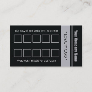 Black Blue Simple Border 10 Punch Loyalty Card
