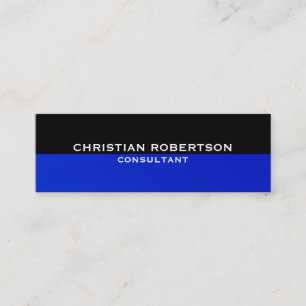 Black Blue Skinny Modern Consultant Business Card