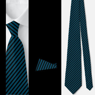 Black Blue Stripes Abstract Pattern Tie