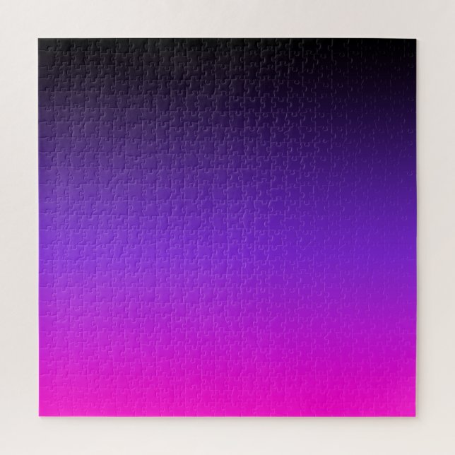Black Blue Violet and Neon Pink Ombre Jigsaw Puzzle (Vertical)