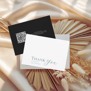 Black Blue Wedding Thank You Card Forever Begins
