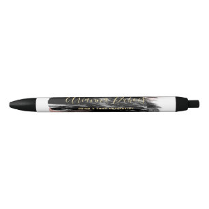 Black Blush Gold Watercolor Splash Calligraphy Ink Pen