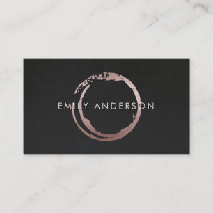 BLACK BLUSH PINK BRUSH STROKE CIRCLE MARK LOGO BUSINESS CARD
