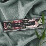 BLACK BLUSH PINK BURGUNDY PROTEA FLORAL WATERCOLOR DESK NAME PLATE<br><div class="desc">If you need any further customisation please feel free to message me on yellowfebstudio@gmail.com</div>