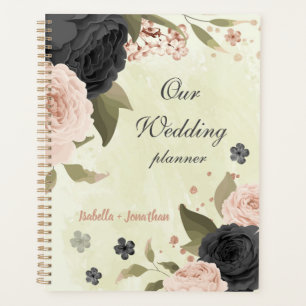 black blush pink flowers wedding planner