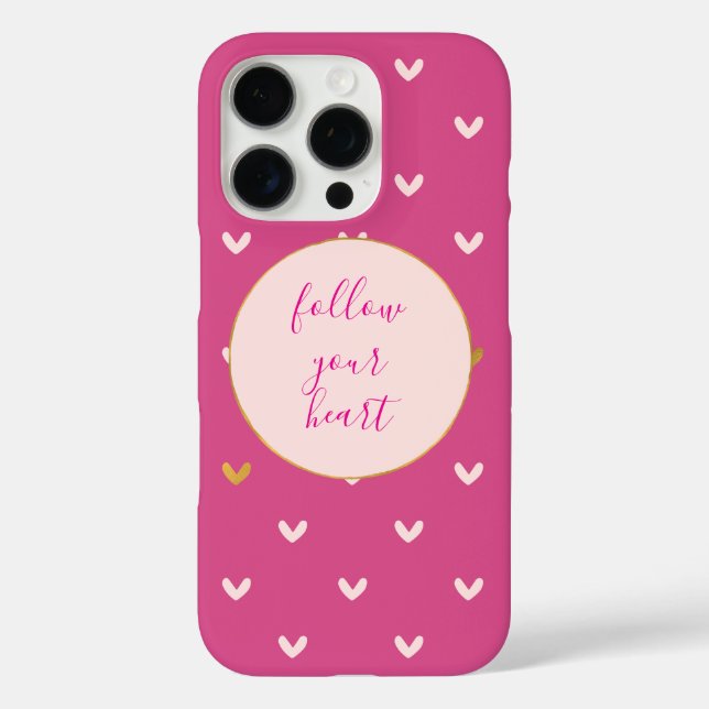 Black Blush Pink Gold Hearts Case-Mate iPhone Case (Back)