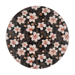 Black Blush Pink Rose Gold Floral Bridal Shower Cutting Board