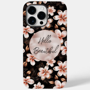 Black Blush Pink Rose Gold Floral Case-Mate iPhone 14 Pro Max Case