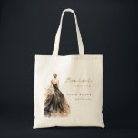 Black Blush Watercolor Wedding Gown Bridal Shower Tote Bag<br><div class="desc">If you need any further customisation please feel free to message me on yellowfebstudio@gmail.com.</div>