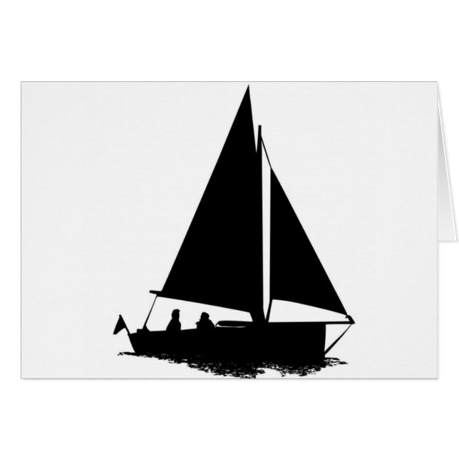 Black Boat Silhouette (Front Horizontal)
