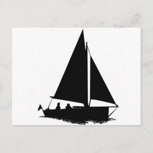 Black Boat Silhouette Postcard
