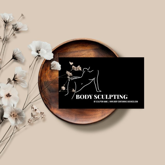 Black Body sculpting contouring spa aesthetician  Business Card (Creator Uploaded)