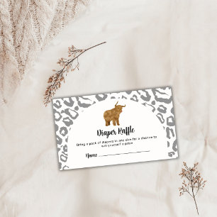 Black Boho Arch Holy Cow Diaper Raffle Baby Shower Enclosure Card