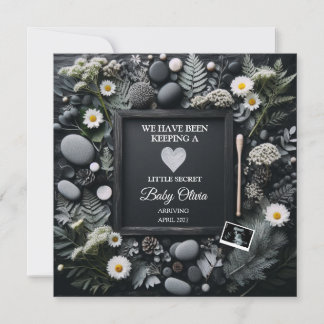 Black Boho Pregnancy Announcement with Sonogram