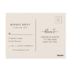 Black Boho RSVP Wedding Postcard