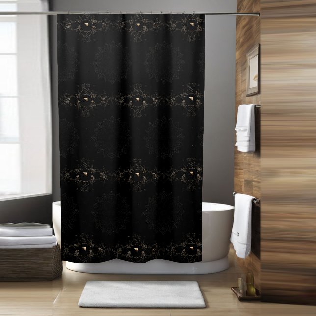 Black Boho Shower Curtain (Creator Uploaded)