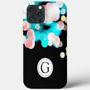 Black Bokeh Personalised Monogram Iphone 13 Pro Max Case