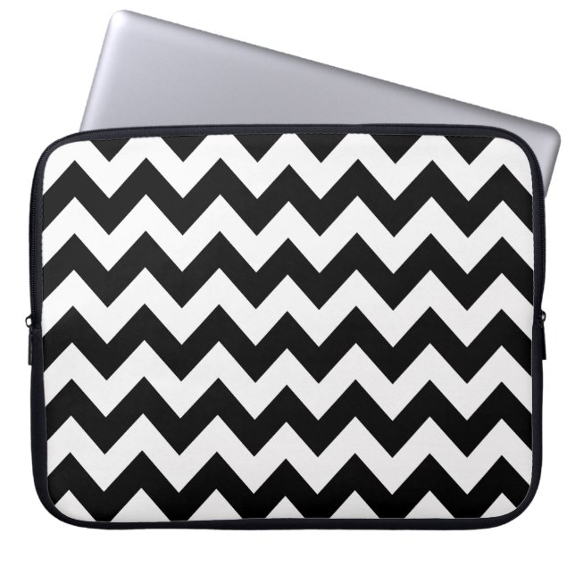Black Bold Chevron Laptop Sleeve (Front)