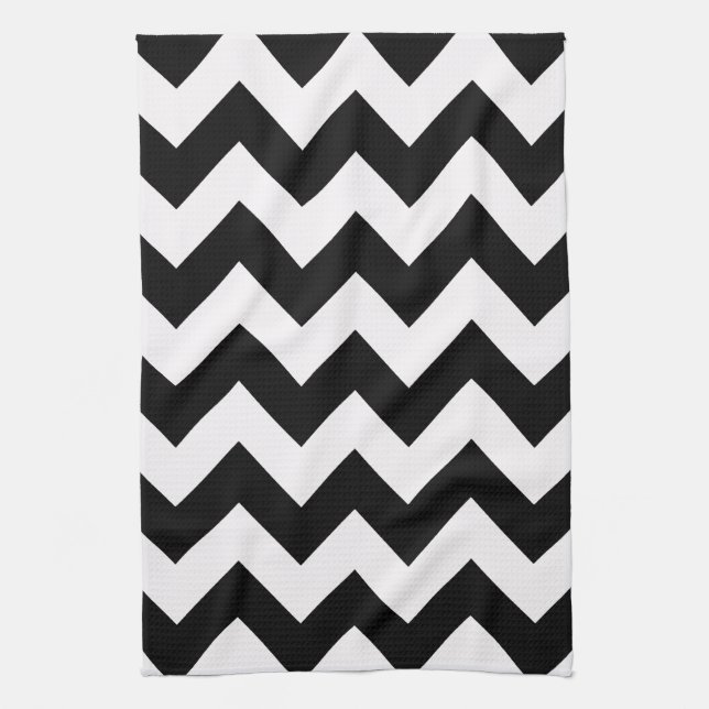 Black Bold Chevron Tea Towel (Vertical)