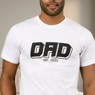Black Bold Dad Established Typography T-Shirt