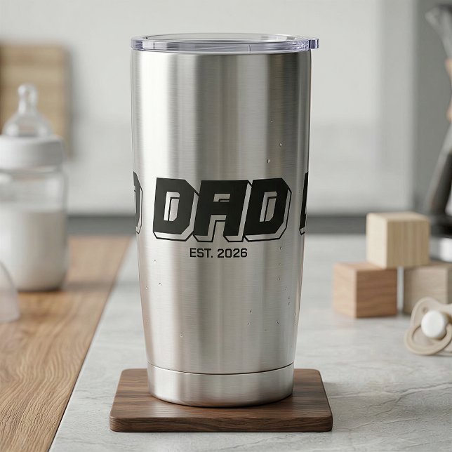 Black Bold Established New Dad Gift Insulated Tumbler (Creator Uploaded)
