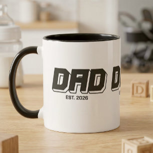 Black Bold Established New Dad Gift Mug