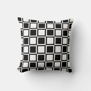 Black Bold Mod Squares Cushion