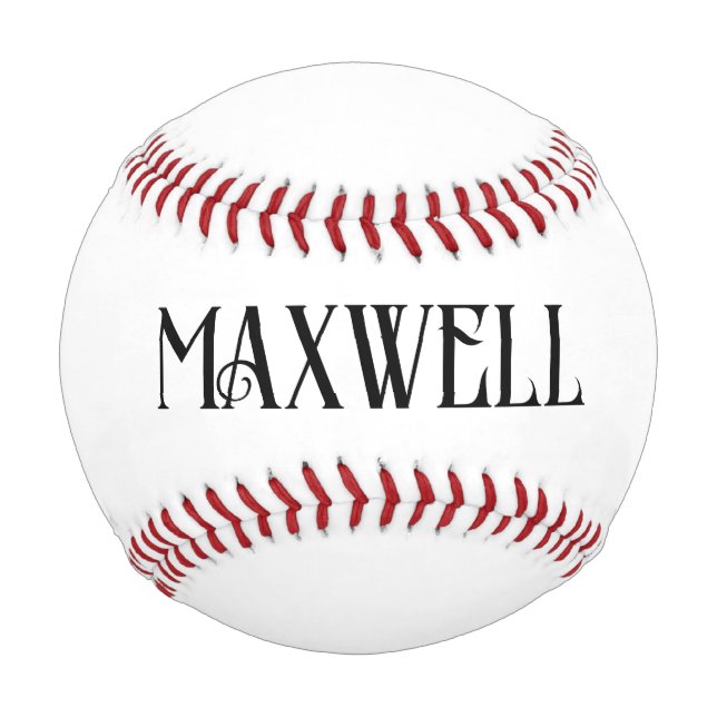 Black Bold Modern Typography Family Name Baseball (Front)