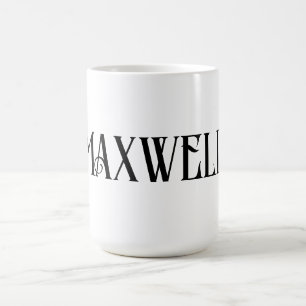 Black Bold Modern Typography First Family Name Coffee Mug