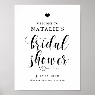 Black Bold Script Bridal Shower Welcome  Poster