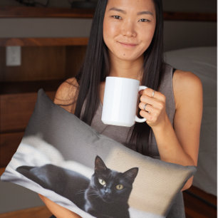 Black Bombay Cat Companion Decorative Cushion