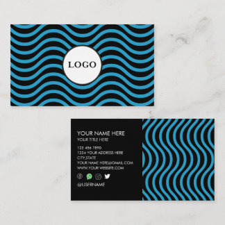 Black Bondi Blue Wave Design Business Card