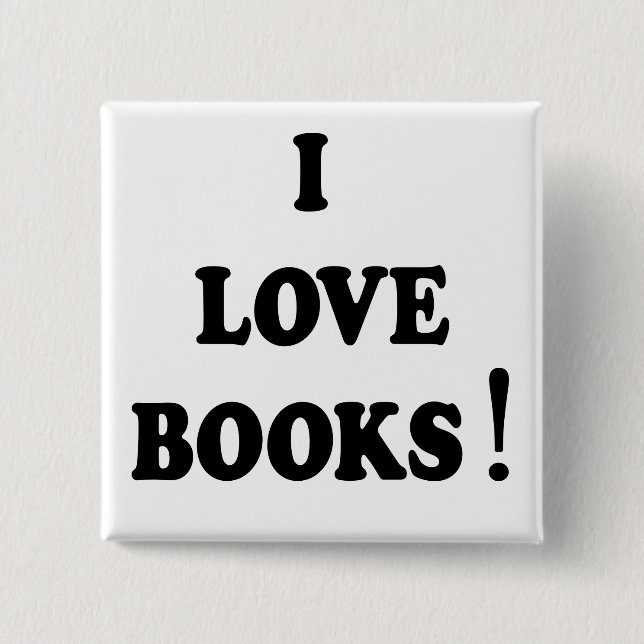 Black Books "I Love Books" Button (Front)