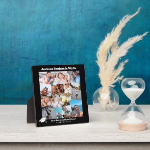 Black Border 14 Overlapping Photos Graduate Plaque