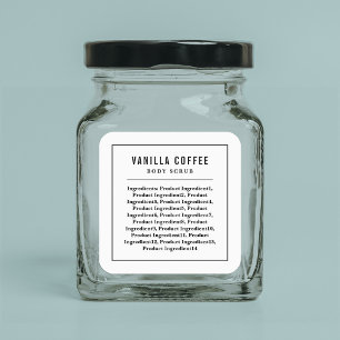 Black Border and Line Ingredients List Label