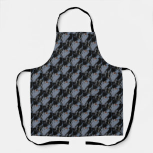 Black Border Collie Dog Face Animal Art Pattern   Apron