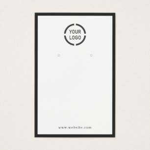 Black border custom logo white earring display