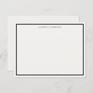 Black Border Elegant  Stationery Note Card
