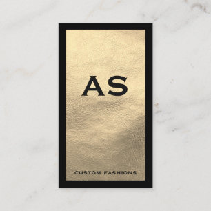 Black Border Faux Leather Business Card