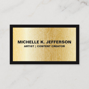 Black Border   Gold Natural Lines Business Card