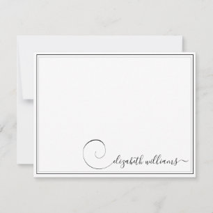 Black Border Handwritten Calligraphy Stationery Card