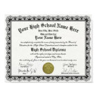 Black Border High School Diploma Replica