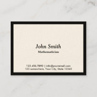 Black Border Mathematician Business Card