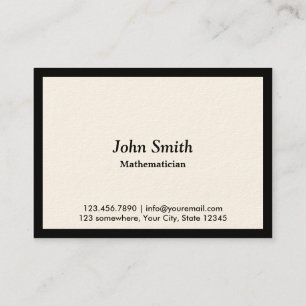 Black Border Mathematician Business Card