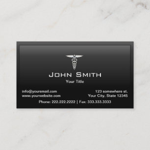 Black Border Medical Care Dark Business Card