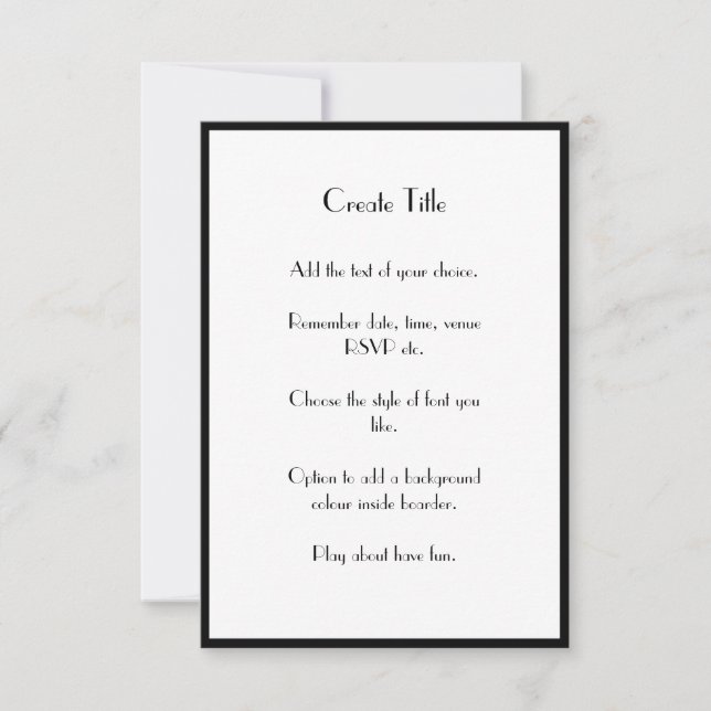 Black Border Modern Art Deco Wedding Invite (Front)