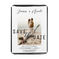 Black Border Overlay Photo Save the Date Wedding