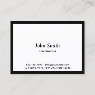 Black Border Screenwriter Business Card