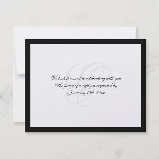 Black border shimmer traditional wedding response (Front)